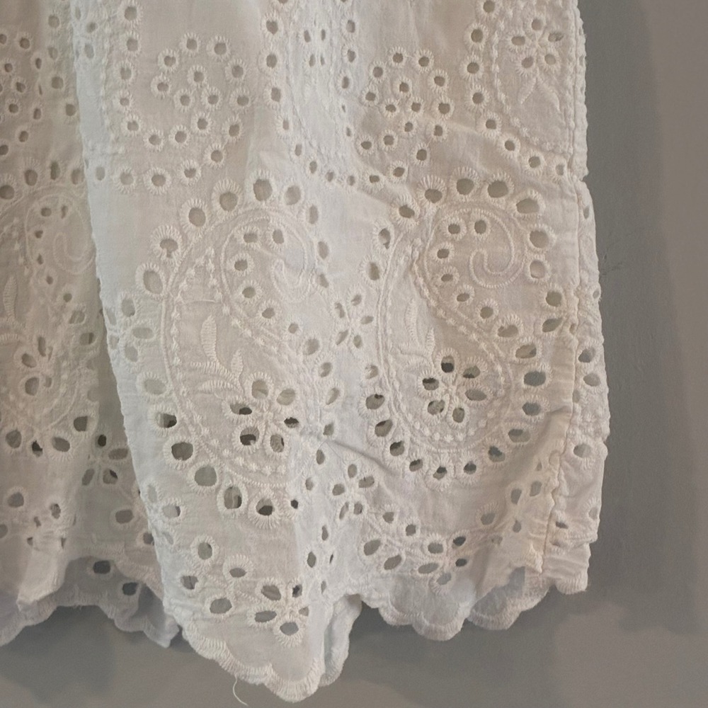 Valentina Naldi Blouse M Eyelet Cotton Boho Italian Romantic Shabby Chic Cottage - Picture 2 of 10